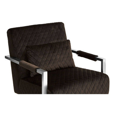 Orsina Gatsby Black Fabric Armchair – Quilted Vintage Accent Chair