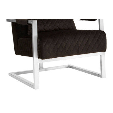 Orsina Gatsby Black Fabric Armchair – Quilted Vintage Accent Chair