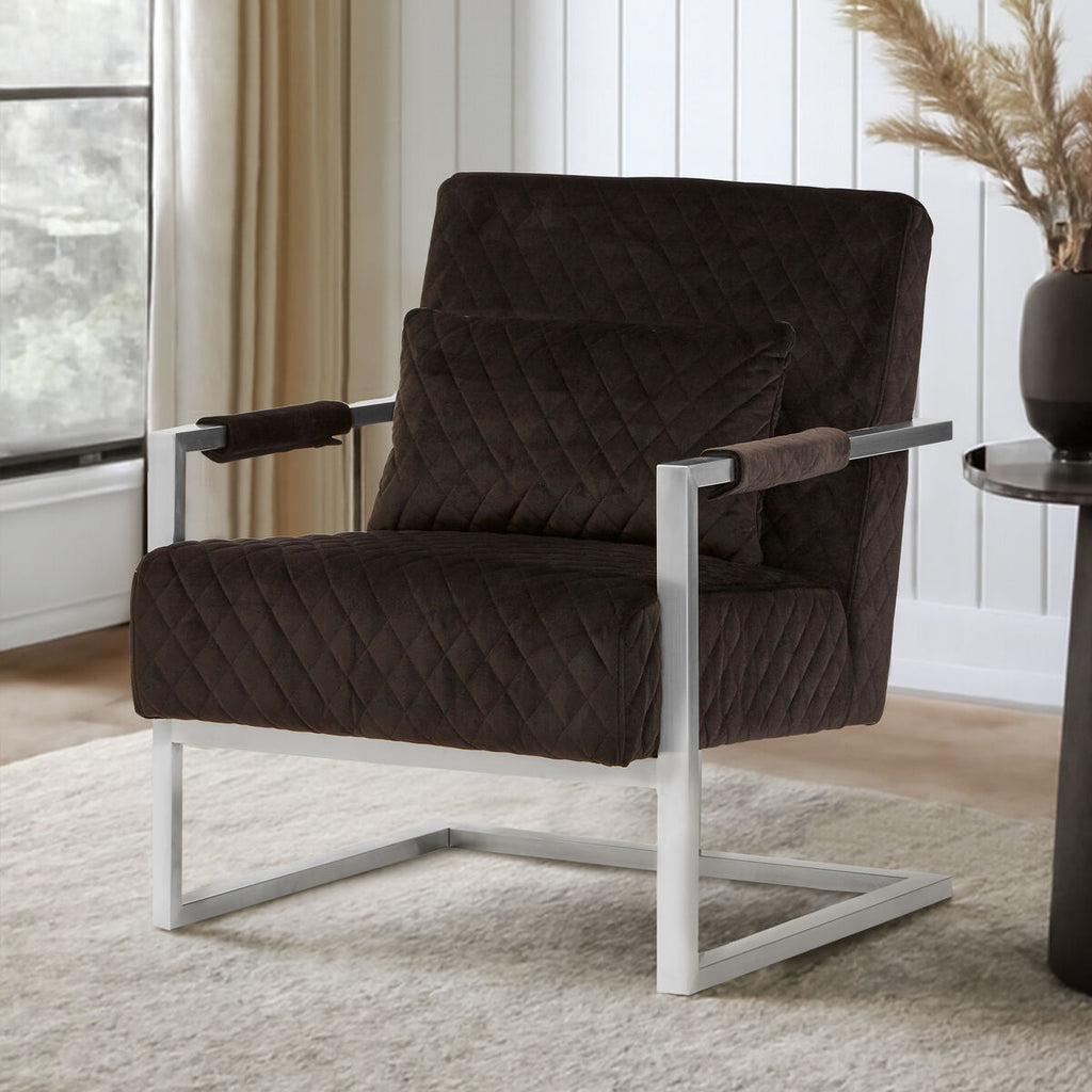 Orsina Gatsby Black Fabric Armchair – Quilted Vintage Accent Chair