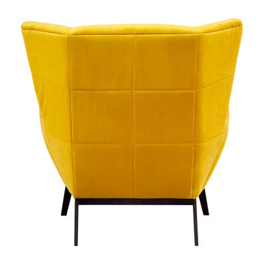 Orsina Maiko Yellow Fabric Wingback Armchair – Modern Accent Chair