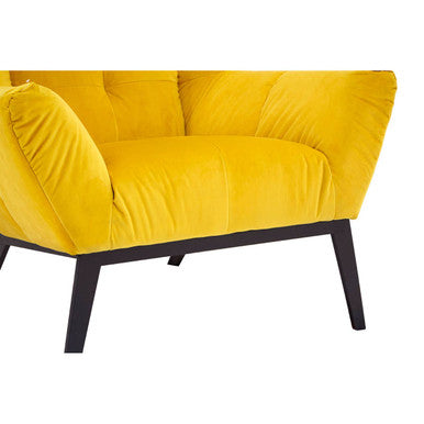 Orsina Maiko Yellow Fabric Wingback Armchair – Modern Accent Chair