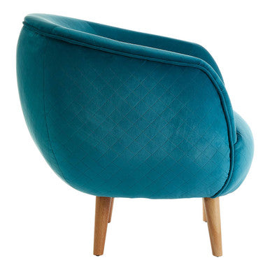 Orsina Oscar Teal Fabric Curved Lounge Chair – Modern Accent Seat
