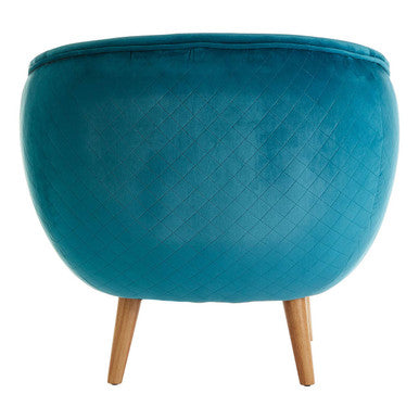 Orsina Oscar Teal Fabric Curved Lounge Chair – Modern Accent Seat