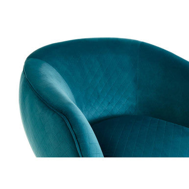 Orsina Oscar Teal Fabric Curved Lounge Chair – Modern Accent Seat