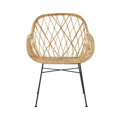 Orsina Java Rattan Accent Chair – Natural Weave with Black Legs