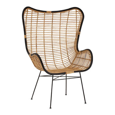 Orsina Java Natural Rattan Wingback Chair – Handwoven Accent Seating