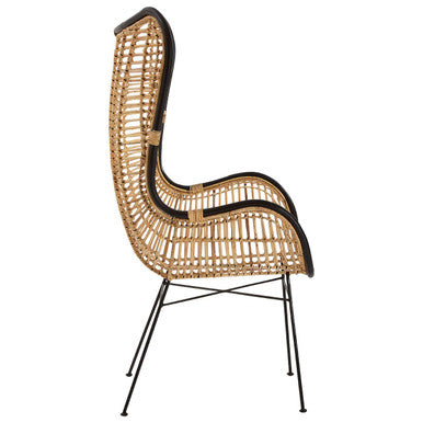 Orsina Java Natural Rattan Wingback Chair – Handwoven Accent Seating