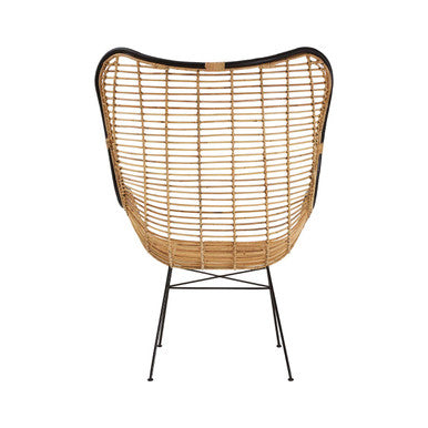 Orsina Java Natural Rattan Wingback Chair – Handwoven Accent Seating