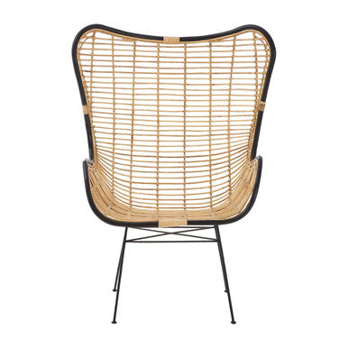 Orsina Java Natural Rattan Wingback Chair – Handwoven Accent Seating