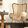 Orsina Java Natural Rattan Wingback Chair – Handwoven Accent Seating