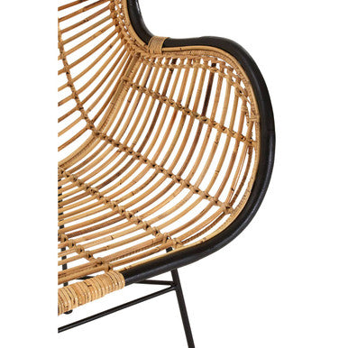 Orsina Java Natural Rattan Wingback Chair – Handwoven Accent Seating