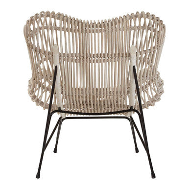 Orsina Java White Washed Rattan Curved Chair – Modern Accent Seating