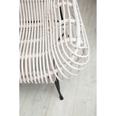 Orsina Java White Washed Rattan Curved Chair – Modern Accent Seating