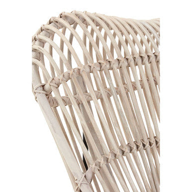 Orsina Java White Washed Rattan Curved Chair – Modern Accent Seating