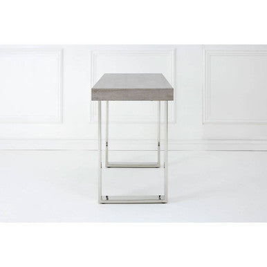 Orsina Ulmus Grey Elm Wood Console Table with Stainless Steel Legs