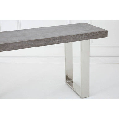 Orsina Ulmus Grey Elm Wood Console Table with Stainless Steel Legs