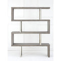 Orsina Ulmus Grey Elm Wood 4 Tier Bookshelf | Modern Hairpin Shelving