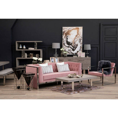 Orsina Ulmus Grey Elm Wood 4 Tier Bookshelf | Modern Hairpin Shelving