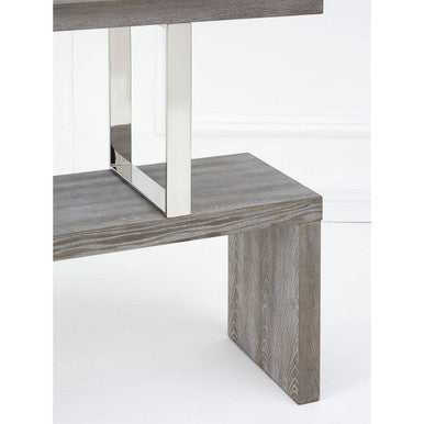 Orsina Ulmus Grey Elm Wood 4 Tier Bookshelf | Modern Hairpin Shelving