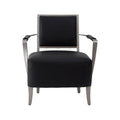 Orsina Moda Black Leather Armchair | Modern Stainless Steel Frame