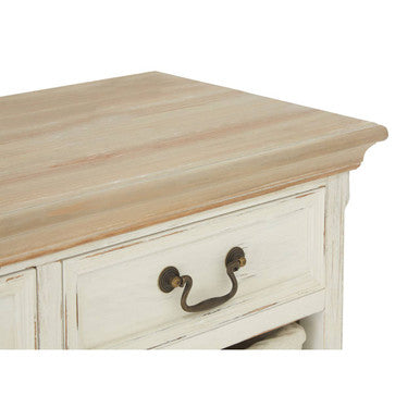 Orsina Hendra Storage Cabinet – Weathered White with 6 Willow Baskets