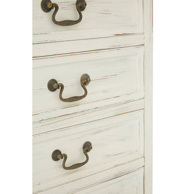 Orsina Hendra Antique Style 7 Drawer Chest – Natural and Cream Wood