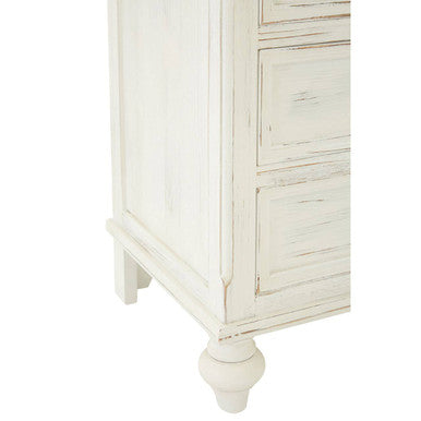 Orsina Hendra Antique Style 7 Drawer Chest – Natural and Cream Wood