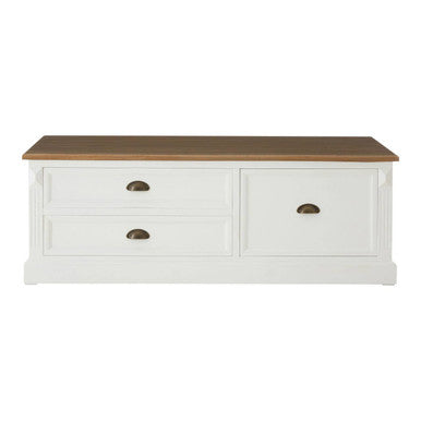 Orsina Hardwick Coffee Table – Fir Wood Top with 3 Storage Drawers