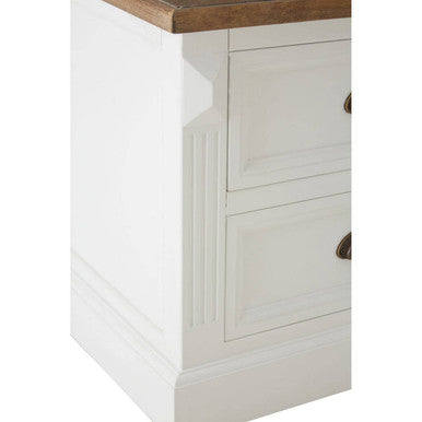 Orsina Hardwick Square Coffee Table – Fir Wood Top with 3 Drawers
