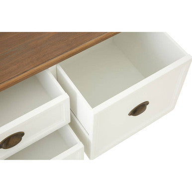 Orsina Hardwick Square Coffee Table – Fir Wood Top with 3 Drawers
