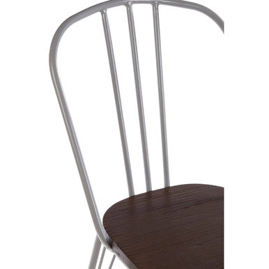Orsina District Dining Chair – Grey Metal Frame and Elm Wood Seat