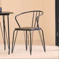 Orsina District Armchair – Industrial Black Metal and Elm Wood Dining Chair