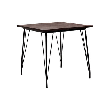 Orsina District Elm Wood and Black Metal Dining Table – Modern Industrial