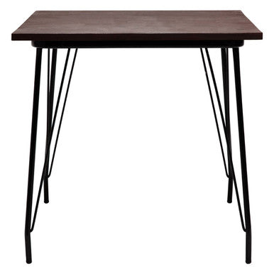 Orsina District Elm Wood and Black Metal Dining Table – Modern Industrial