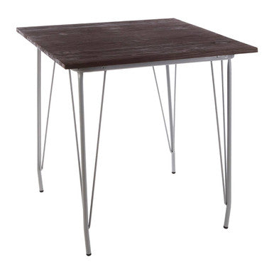 Orsina District Elm Wood Dining Table | Grey Metal Industrial Frame