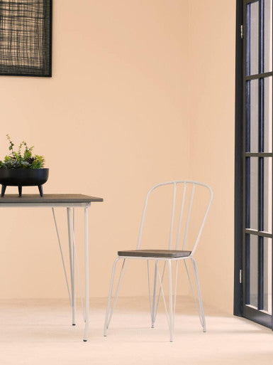 Orsina District Elm Wood Dining Table | Grey Metal Industrial Frame