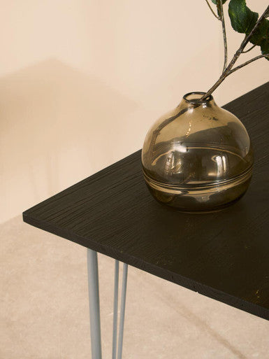 Orsina District Elm Wood Dining Table | Grey Metal Industrial Frame