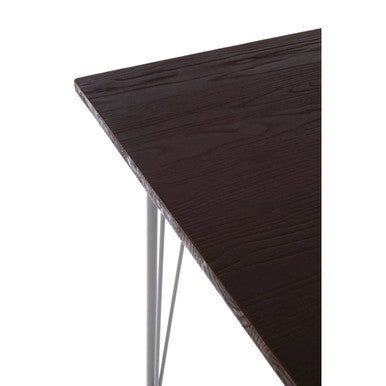 Orsina District Elm Wood Dining Table | Grey Metal Industrial Frame