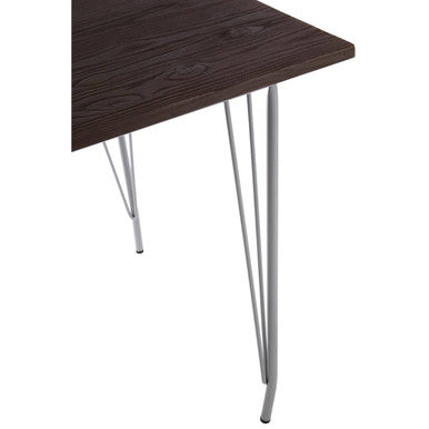 Orsina District Elm Wood Dining Table | Grey Metal Industrial Frame
