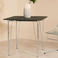 Orsina District Elm Wood Dining Table with Polished Chrome Legs