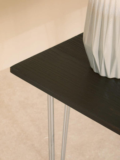 Orsina District Elm Wood Dining Table with Polished Chrome Legs