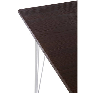 Orsina District Elm Wood Dining Table with Polished Chrome Legs