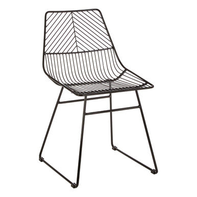 Orsina District Small Black Metal Wire Chair – Industrial Modern Seating