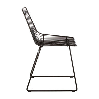 Orsina District Small Black Metal Wire Chair – Industrial Modern Seating