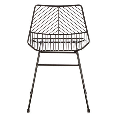 Orsina District Small Black Metal Wire Chair – Industrial Modern Seating