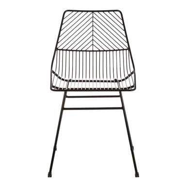 Orsina District Small Black Metal Wire Chair – Industrial Modern Seating