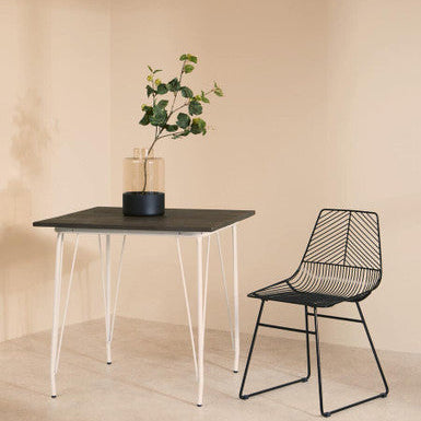Orsina District Small Black Metal Wire Chair – Industrial Modern Seating