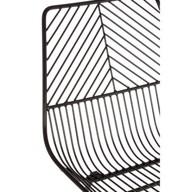 Orsina District Small Black Metal Wire Chair – Industrial Modern Seating