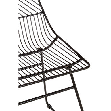 Orsina District Small Black Metal Wire Chair – Industrial Modern Seating