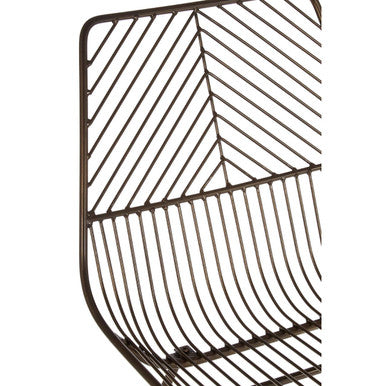 Orsina District Bronze Metal Wire Dining Chair with Tapered Legs